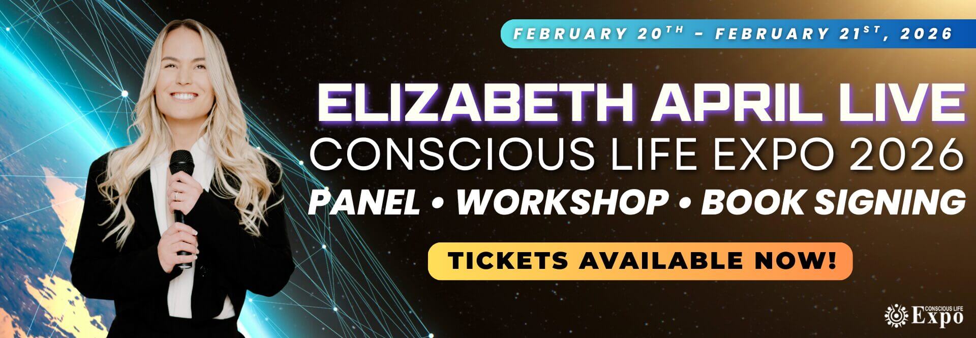 ELIZABETH APRIL CONSCIOUS LIFE EXPO HERO BANNER